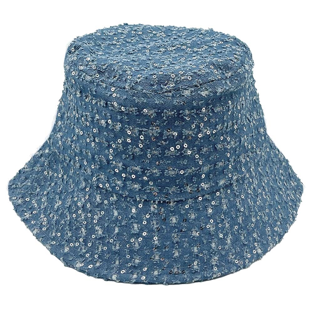 Blue Denim & Rhinestone Bucket Hat - Picture 4 of 4
